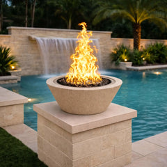 Flame Havens 24" Round GFRC Concrete Cone Style Fire Only Bowl by Flame Havens Serenity Series