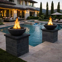 Flame Havens 24" Round GFRC Concrete Fire Only Bowl by Flame Havens Serenity Series