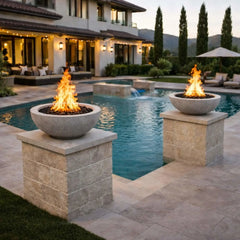 Flame Havens 30" Round GFRC Concrete Fire Only Bowl by Flame Havens Serenity Series