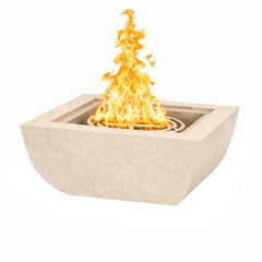 Flame Havens 30" Square Curved GFRC Concrete Fire Only Bowl by Flame Havens Serenity Series