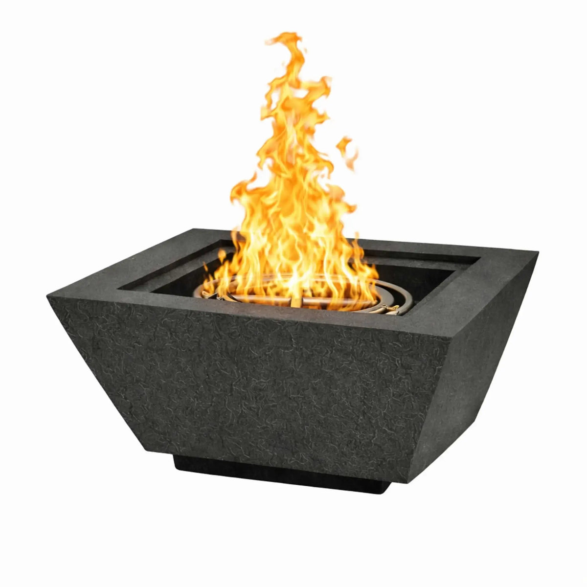 Flame Havens 24" Square Angular GFRC Concrete Cone Style Fire Only Bowl by Flame Havens Serenity Series