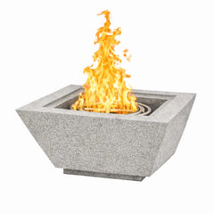 Flame Havens 24" Square Angular GFRC Concrete Cone Style Fire Only Bowl by Flame Havens Serenity Series