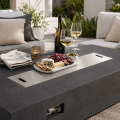 Flame Havens 68" x 30" Rectangle GFRC Concrete Natural Gas Fire Pit by Flame Havens Refuge Series