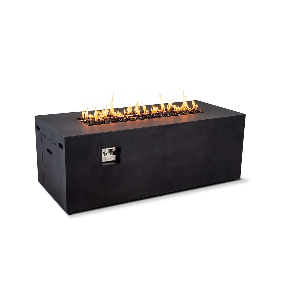Flame Havens 68" x 30" Rectangle GFRC Concrete Propane Gas Fire Pit with Hidden Tank Drawer by Flame Havens Refuge Series