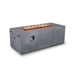 Flame Havens 68" x 30" Rectangle GFRC Concrete Propane Gas Fire Pit with Hidden Tank Drawer by Flame Havens Refuge Series