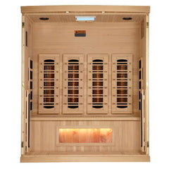 Golden Designs Full Spectrum Infrared Sauna with Himalayan Salt Bar | GDI-8040-03 | 4 Persons