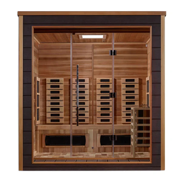 Golden Designs Visby Outdoor-Indoor PureTech™ Hybrid Full Spectrum Sauna – Canadian Red Cedar Interior | GDI-8223-01 Visby | 3 Persons