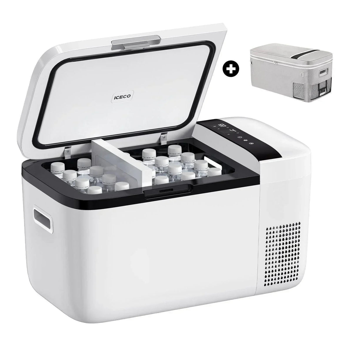 ICECO GO20 21QT Dual Zone 12V Portable Freezer (White) - Green Vista Living