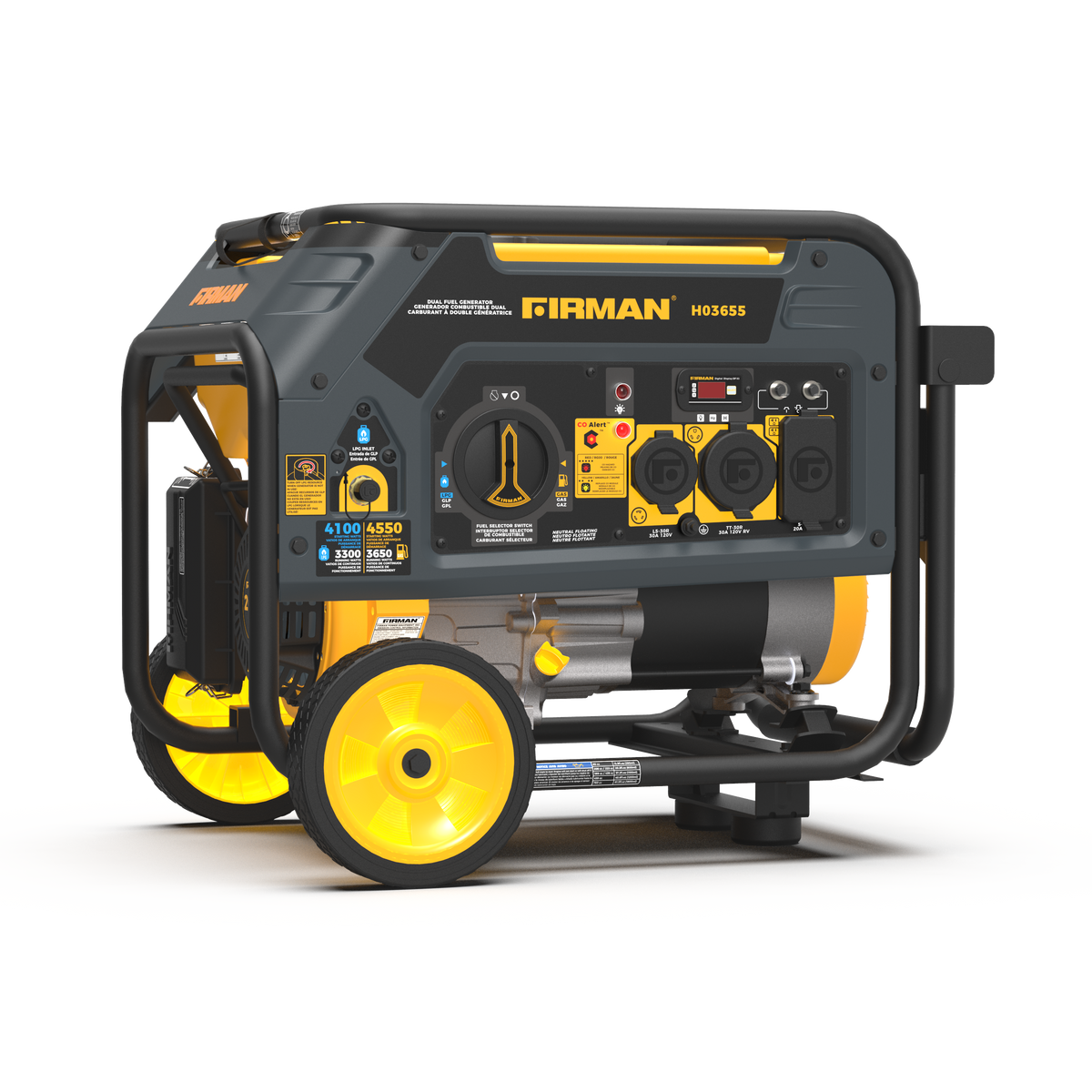 FIRMAN Power Equipment Dual Fuel Portable Generator 4550/3650W Recoil Start