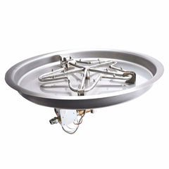 Flame Havens Round CSA 19" - 43" Drop-In Fire Pit Burner Kit - 24v On/Off Electronic Ignition by HPC Fire