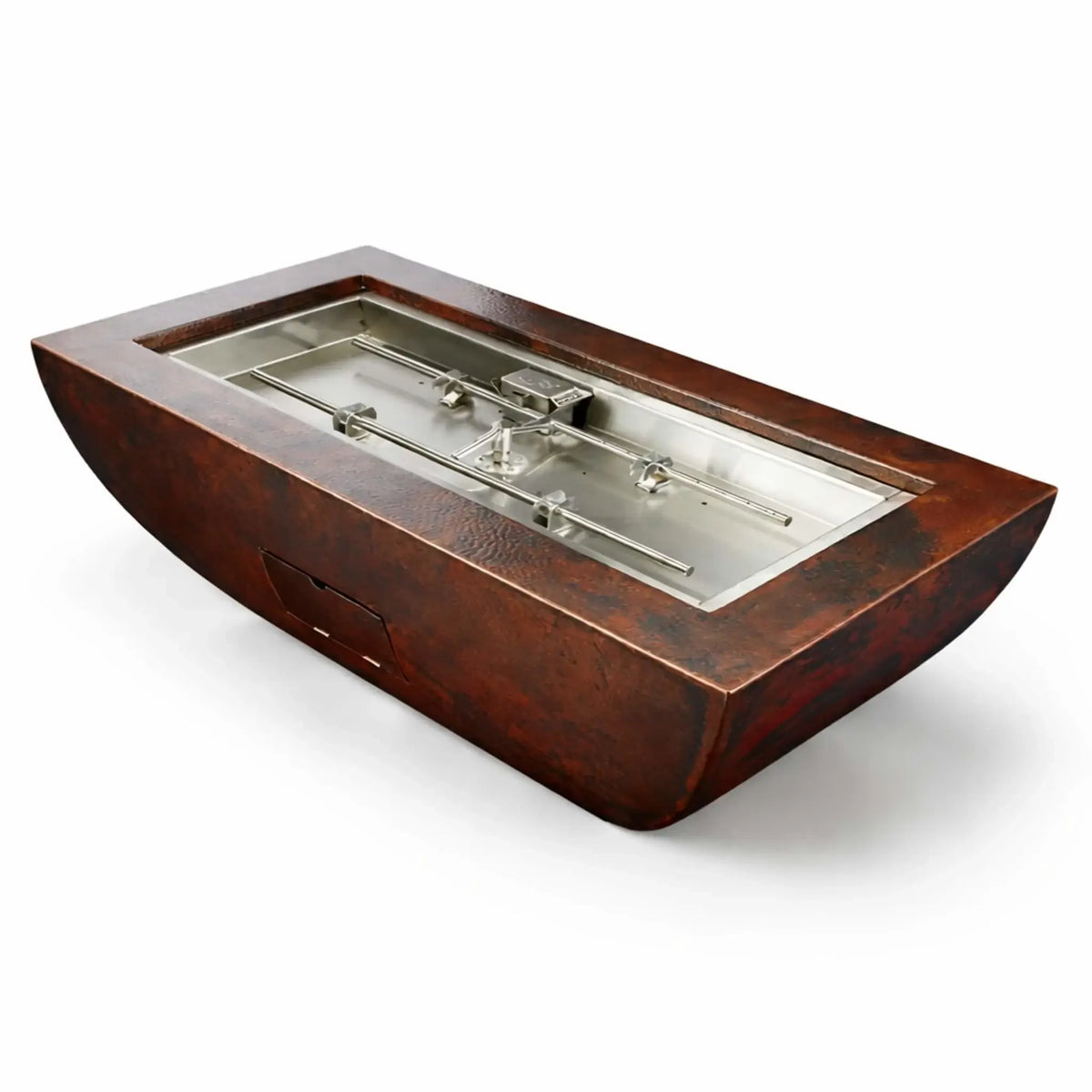 Flame Havens Rectangle CSA 47" x 25" Copper Phoenix Fire Pit Bowl - FPPK Push Button Flame Sensing by HPC Fire