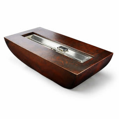 Flame Havens Linear CSA 47" x 25" Copper Phoenix Fire Pit Bowl - FPPK Push Button Flame Sensing by HPC Fire