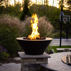 Flame Havens Round CSA 32" Copper Mesa Fire Bowl - MLFPK Match Lit Ignition by HPC Fire