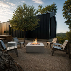 Flame Havens 40" x 40" Square Alea GFRC Fire Pit - 24v On/Off Electronic Ignition by Dekko Concrete and HPC Fire