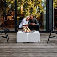 Flame Havens 32" x 32" Square Bravo GFRC Fire Pit - 24v On/Off Electronic Ignition by Dekko Concrete and HPC Fire