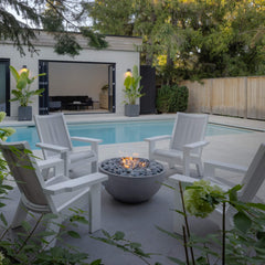Flame Havens 32" Round Serenade GFRC Fire Pit - 120v On/Off Electronic Ignition by Dekko Concrete and HPC Fire