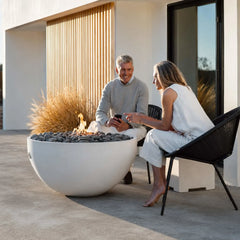 Flame Havens 40" Round Serenade GFRC Fire Pit - MLFPK Match Lit Ignition by Dekko Concrete and HPC Fire