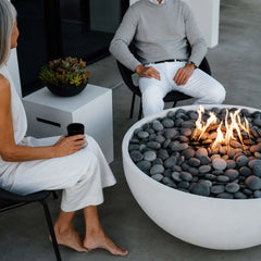 Flame Havens 40" Round Serenade GFRC Fire Pit - MLFPK Match Lit Ignition by Dekko Concrete and HPC Fire