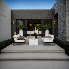 Flame Havens 56” x 30” Rectangle Sonoma GFRC Fire Pit - 24v On/Off Electronic Ignition by Dekko Concrete and HPC Fire