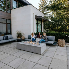 Flame Havens 72” x 33” Rectangle Sonoma GFRC Fire Pit - 24v On/Off Electronic Ignition by Dekko Concrete and HPC Fire