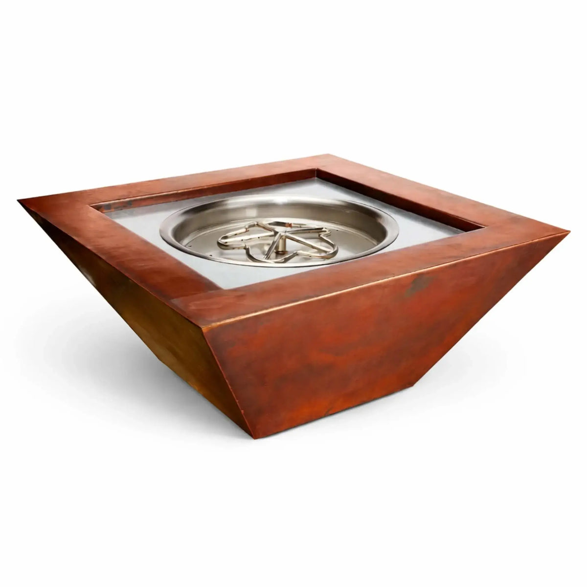 Flame Havens Square CSA 40" x 40" Copper Sedona Fire Bowl - MLFPK Match Lit Ignition by HPC Fire