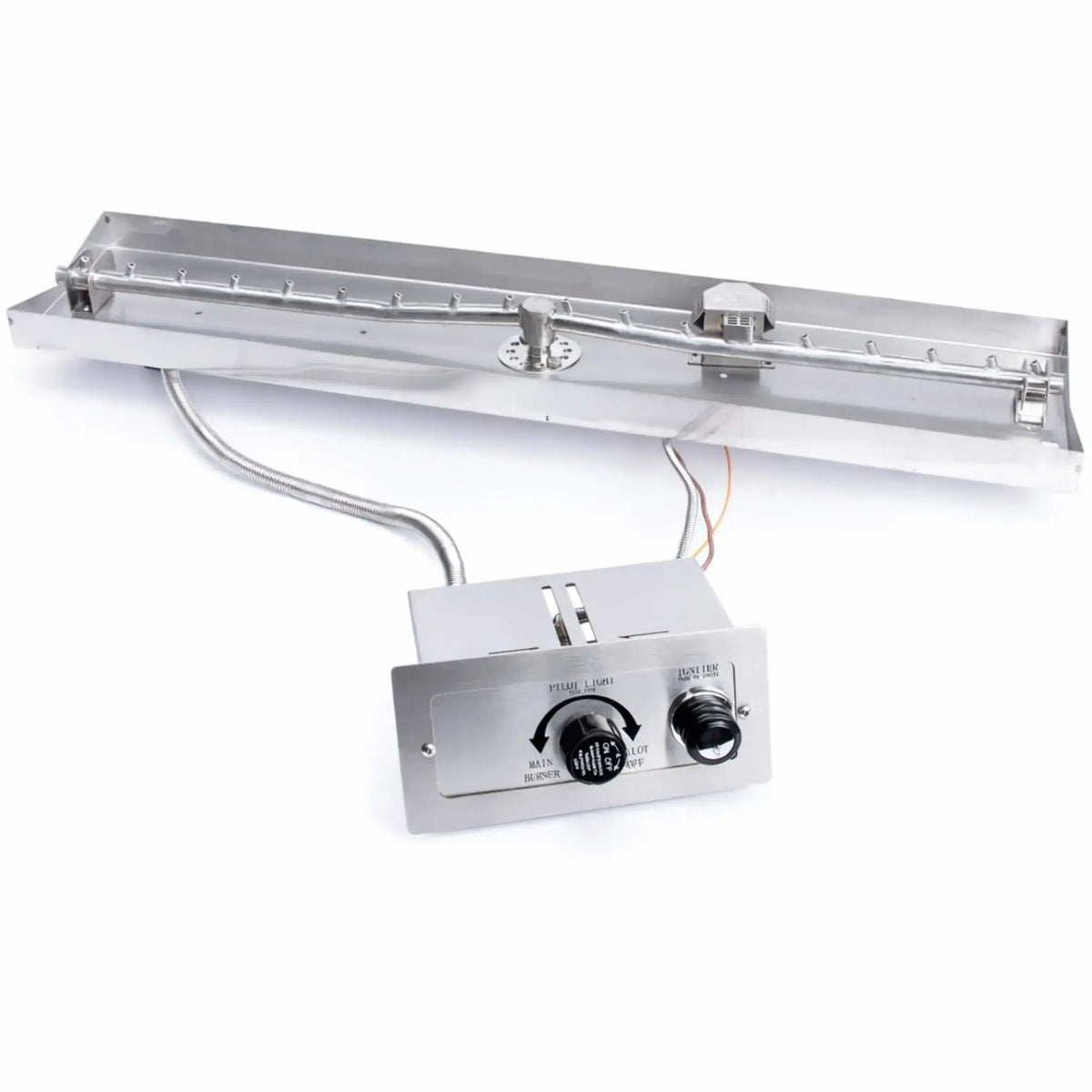 Flame Havens Linear Interlink CSA 25" - 73" Drop-In Fire Pit Burner Kit - FPPK Push Button Flame Sensing by HPC Fire