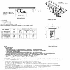 Flame Havens Linear Trough CSA 24" - 96" Drop-In Fire Pit Burner Kit - 120v Hi/Lo Electronic Ignition by HPC Fire