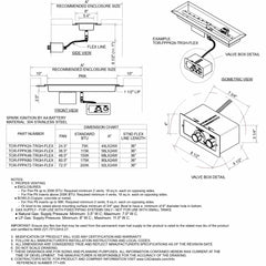 Flame Havens Linear Trough CSA 24" - 72" Drop-In Fire Pit Burner Kit - FPPK Push Button Flame Sensing by HPC Fire