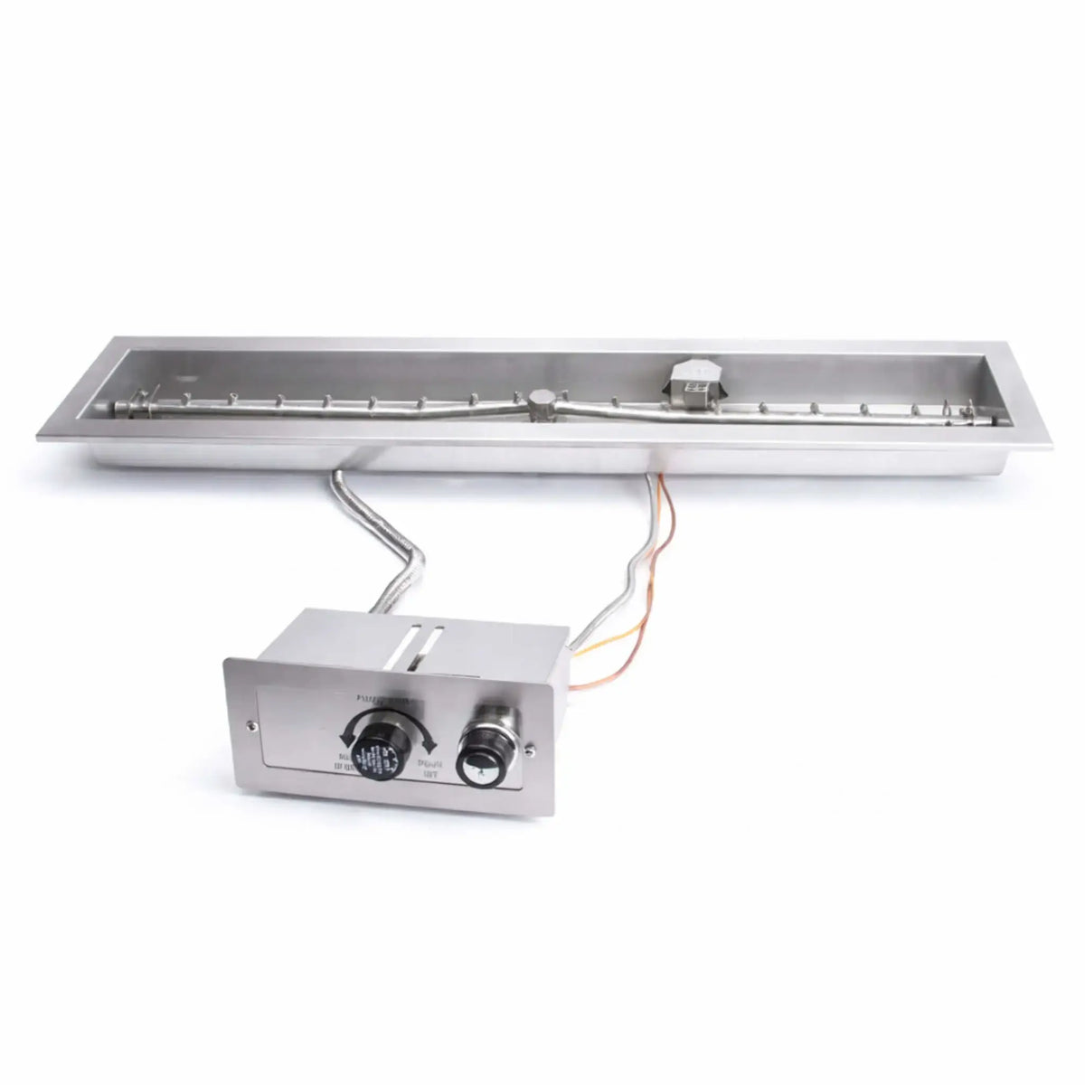 Flame Havens Linear Trough CSA 24" - 72" Drop-In Fire Pit Burner Kit - FPPK Push Button Flame Sensing by HPC Fire