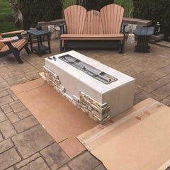 Flame Havens Rectangle 60" x 24" Linear Interlink Ready-to-Finish Fire Pit Table - 24v On/Off Electronic Ignition by HPC Fire
