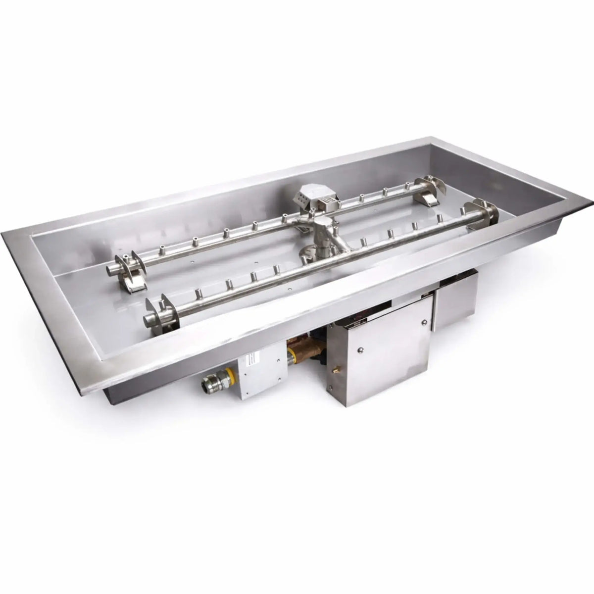 Flame Havens Rectangle CSA 24" - 90" Drop-In Fire Pit Burner Kit - 24v On/Off Electronic Ignition by HPC Fire