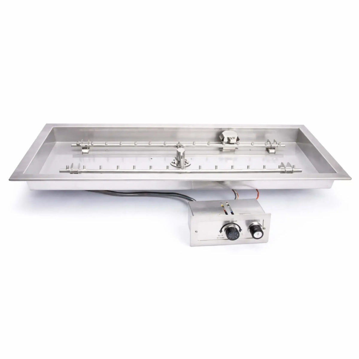 Flame Havens Rectangle CSA 24" - 54" Drop-In Fire Pit Burner Kit - FPPK Push Button Flame Sensing by HPC Fire
