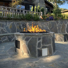 Flame Havens Round CSA 18" - 54" Flat Fire Pit Burner Kit - 120v On/Off Electronic Ignition by HPC Fire