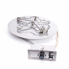 Flame Havens Round CSA 18" - 36" Flat Fire Pit Burner Kit - FPPK Push Button Flame Sensing by HPC Fire