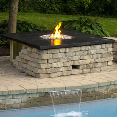 Flame Havens Square 45" x 45" Ready-to-Finish Fire Pit Table - 24v On/Off Electronic Ignition by HPC Fire