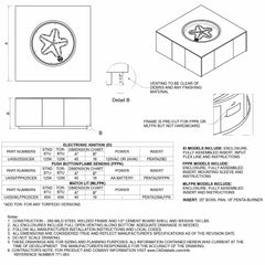 Flame Havens Square 45" x 45" Ready-to-Finish Fire Pit Table - 24v On/Off Electronic Ignition by HPC Fire