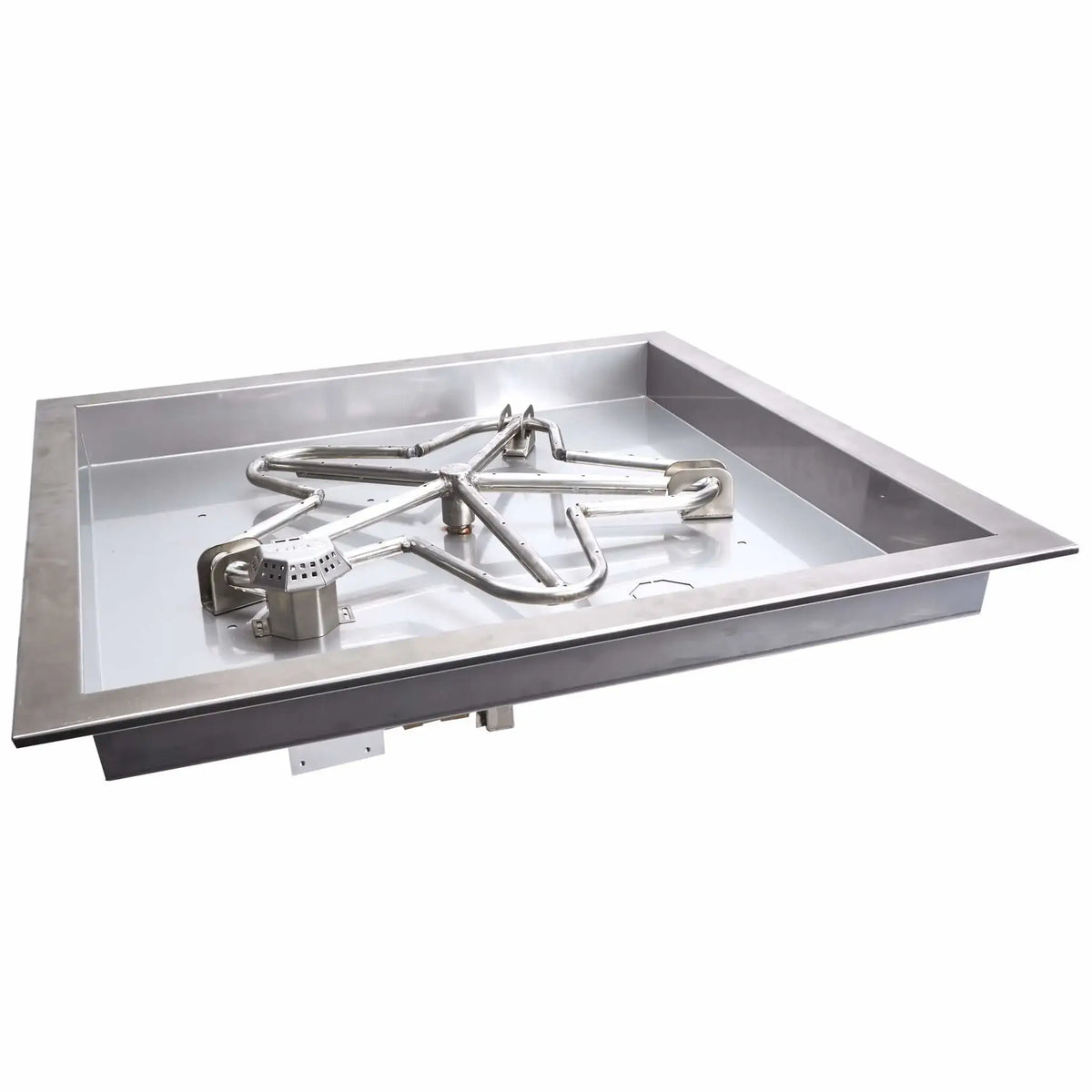 Flame Havens Square CSA 18" - 42" Drop-In Fire Pit Burner Kit - 120v On/Off Electronic Ignition by HPC Fire