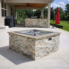 Flame Havens Square CSA 18" - 36" Drop-In Fire Pit Burner Kit - FPPK Push Button Flame Sensing by HPC Fire