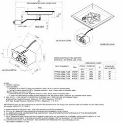 Flame Havens Square CSA 18" - 36" Drop-In Fire Pit Burner Kit - FPPK Push Button Flame Sensing by HPC Fire