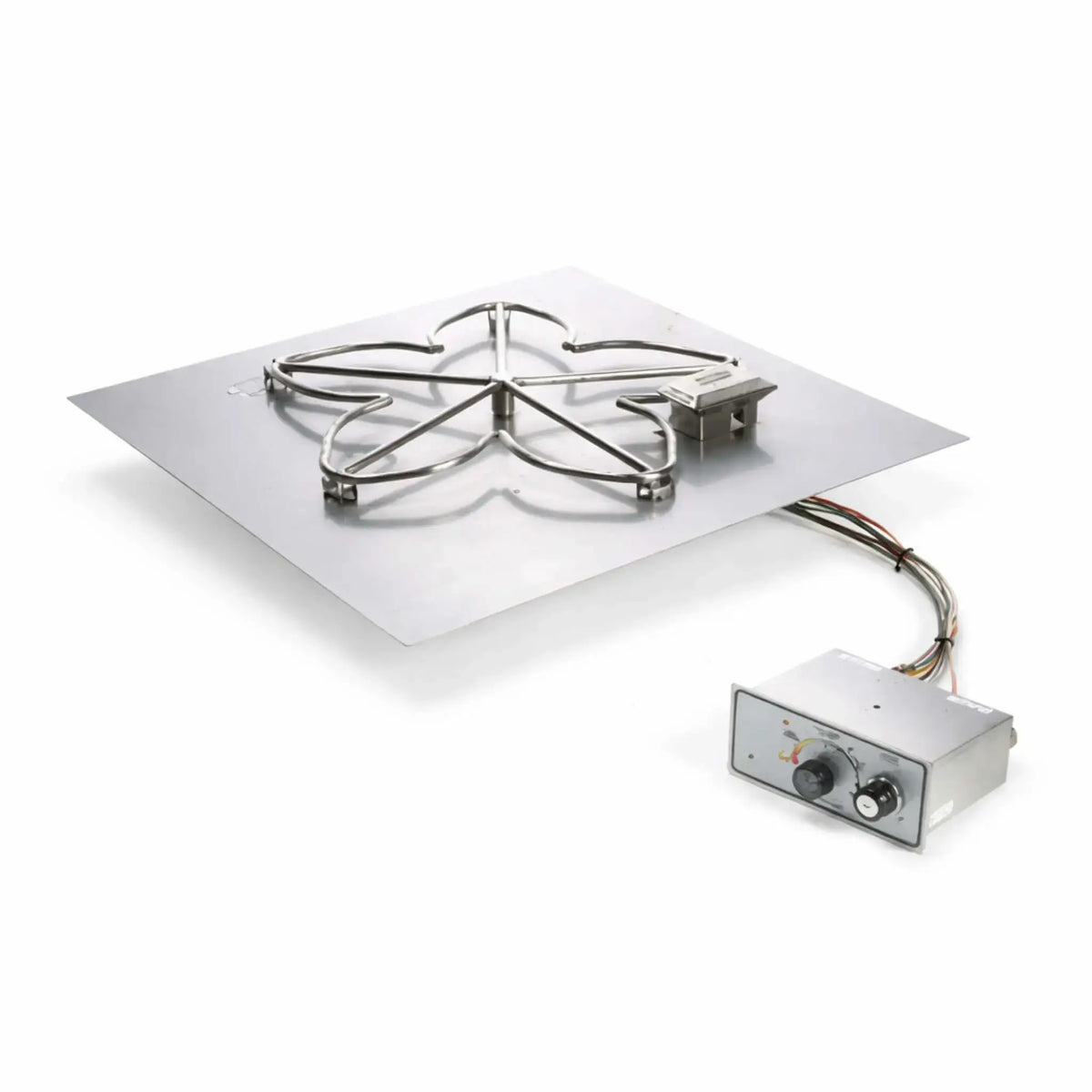 Flame Havens Square CSA 18" - 36" Flat Fire Pit Burner Kit - FPPK Push Button Flame Sensing by HPC Fire