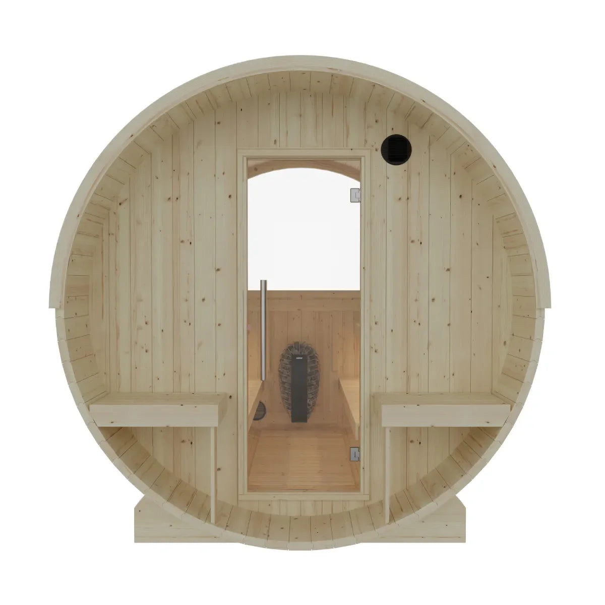 Helsinki Finnish Barrel Sauna with Terrace and WiFi Heater - Finnish Sauna Builders - Green Vista Living