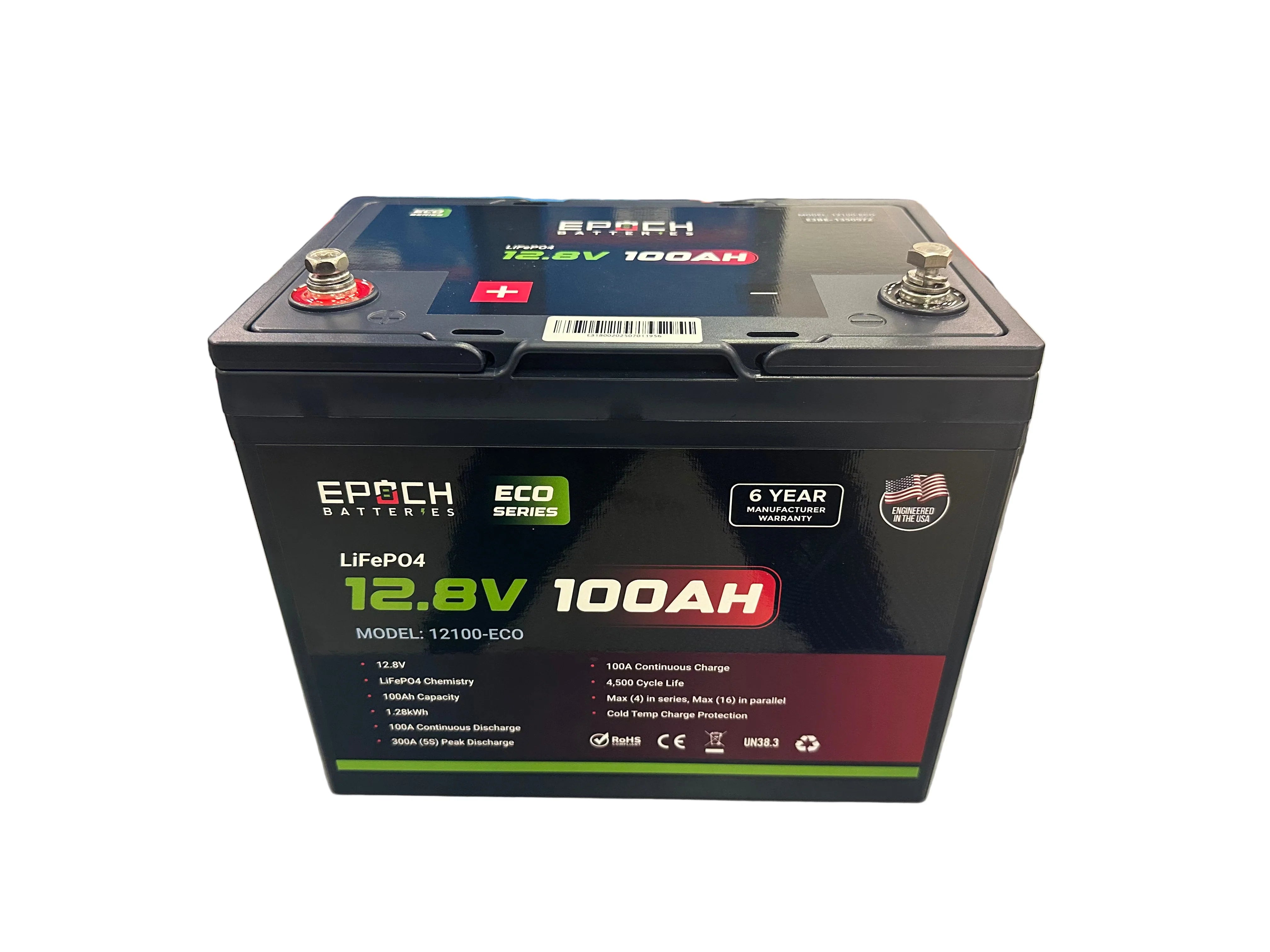 Epoch Batteries 12V 100Ah (1.28kWh) - Eco Series LiFePO4 Battery Epoch Batteries