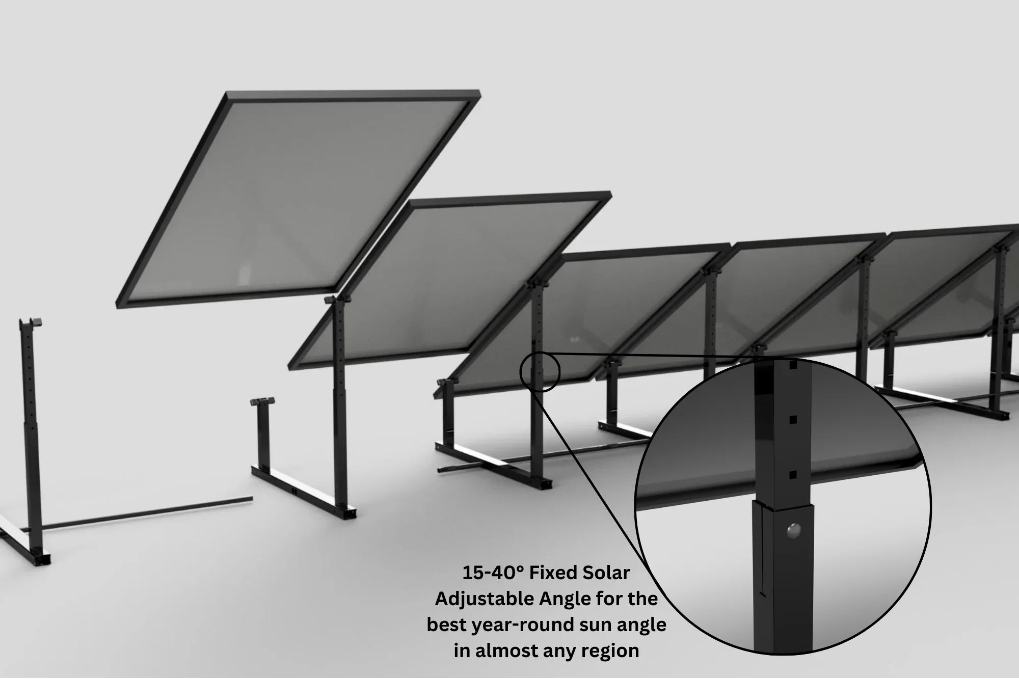 IntegraRack IR-40FSAC Solar Panel Ground Mount | 15-40 Degree Angle | Black High-Strength Composite - Green Vista Living