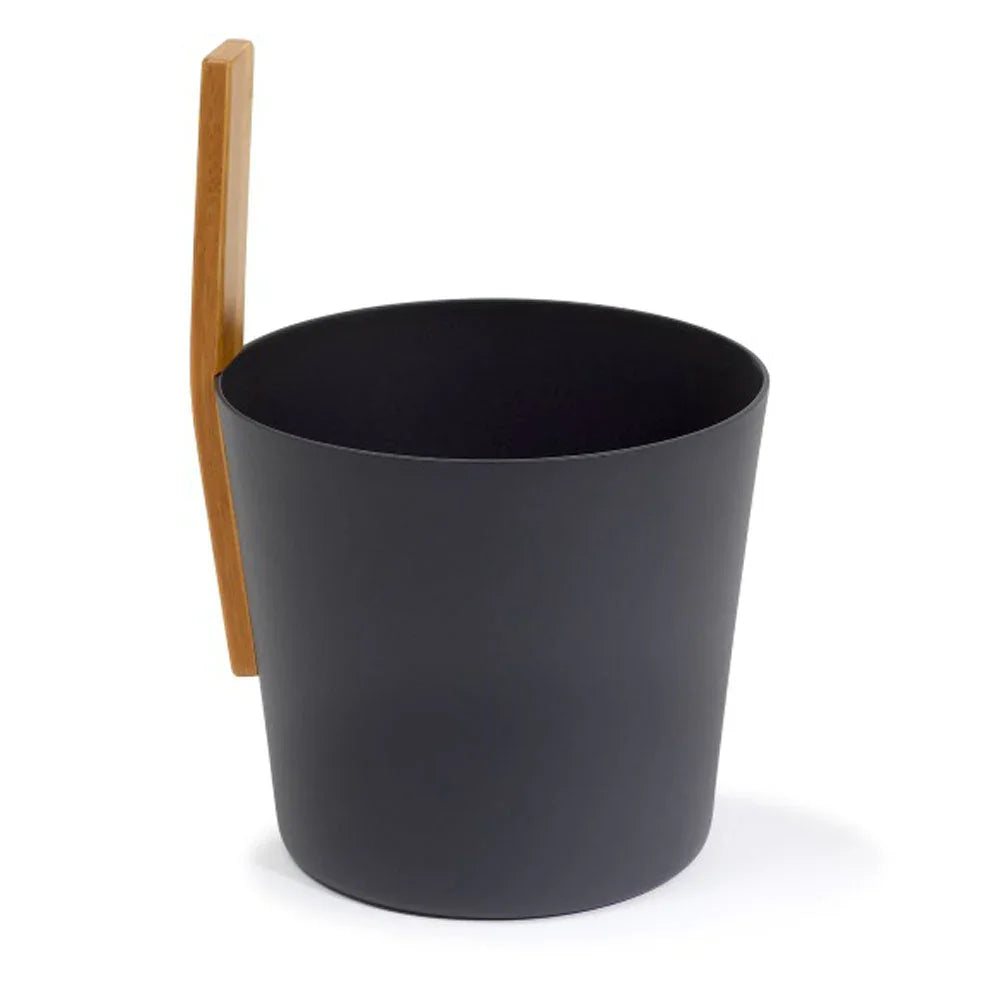 KOLO Sauna Bucket 3 with straight handle, Bamboo/Aluminum, 1Gal - Green Vista Living