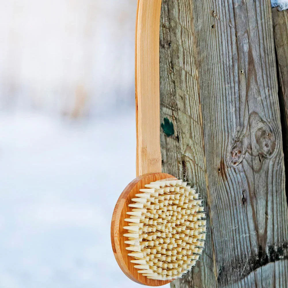 KOLO Sauna Bath Brush Bambu 2 with Handle, Natural Bamboo - Green Vista Living