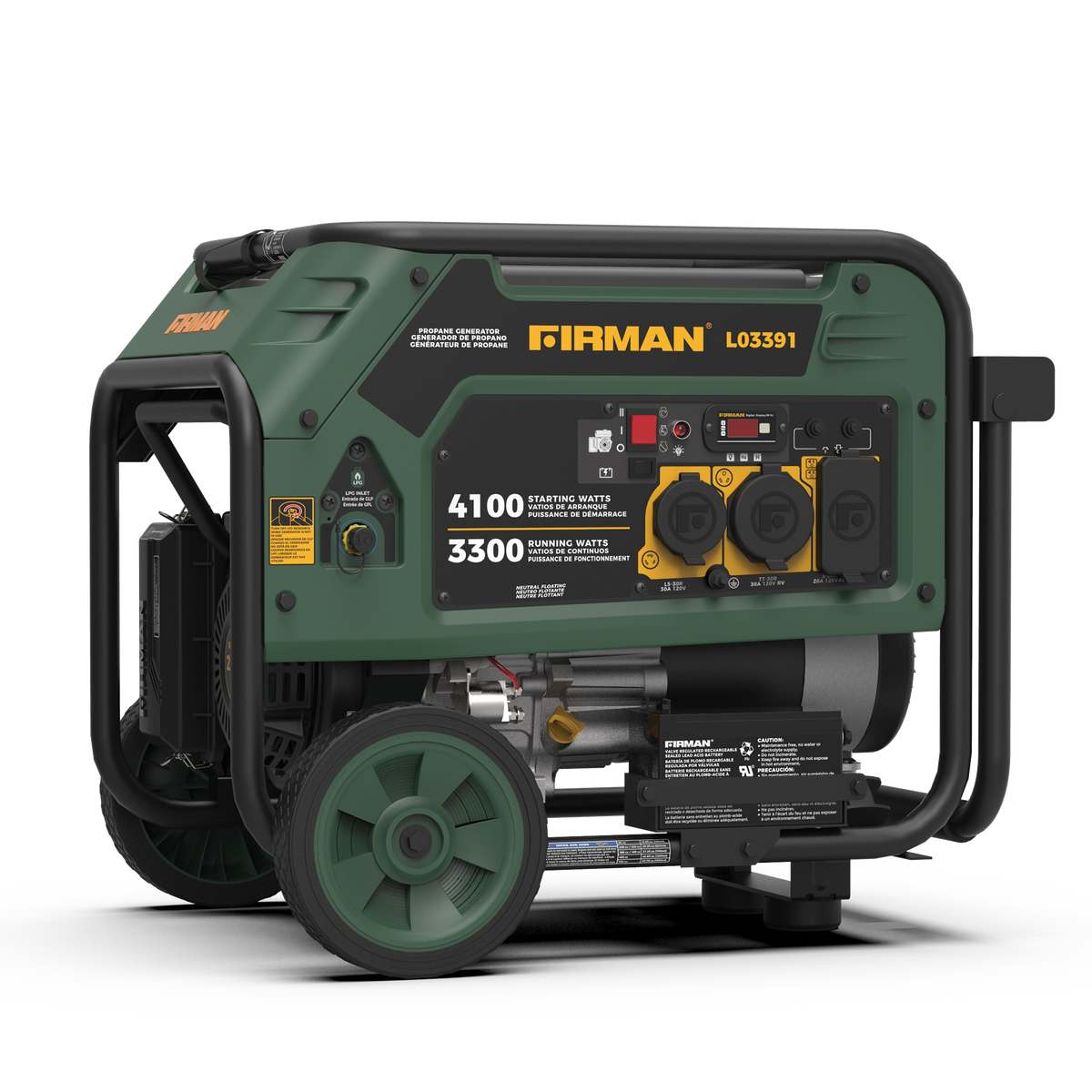 FIRMAN Power Equipment LPG Portable Generator 4100/3300W Electric Start