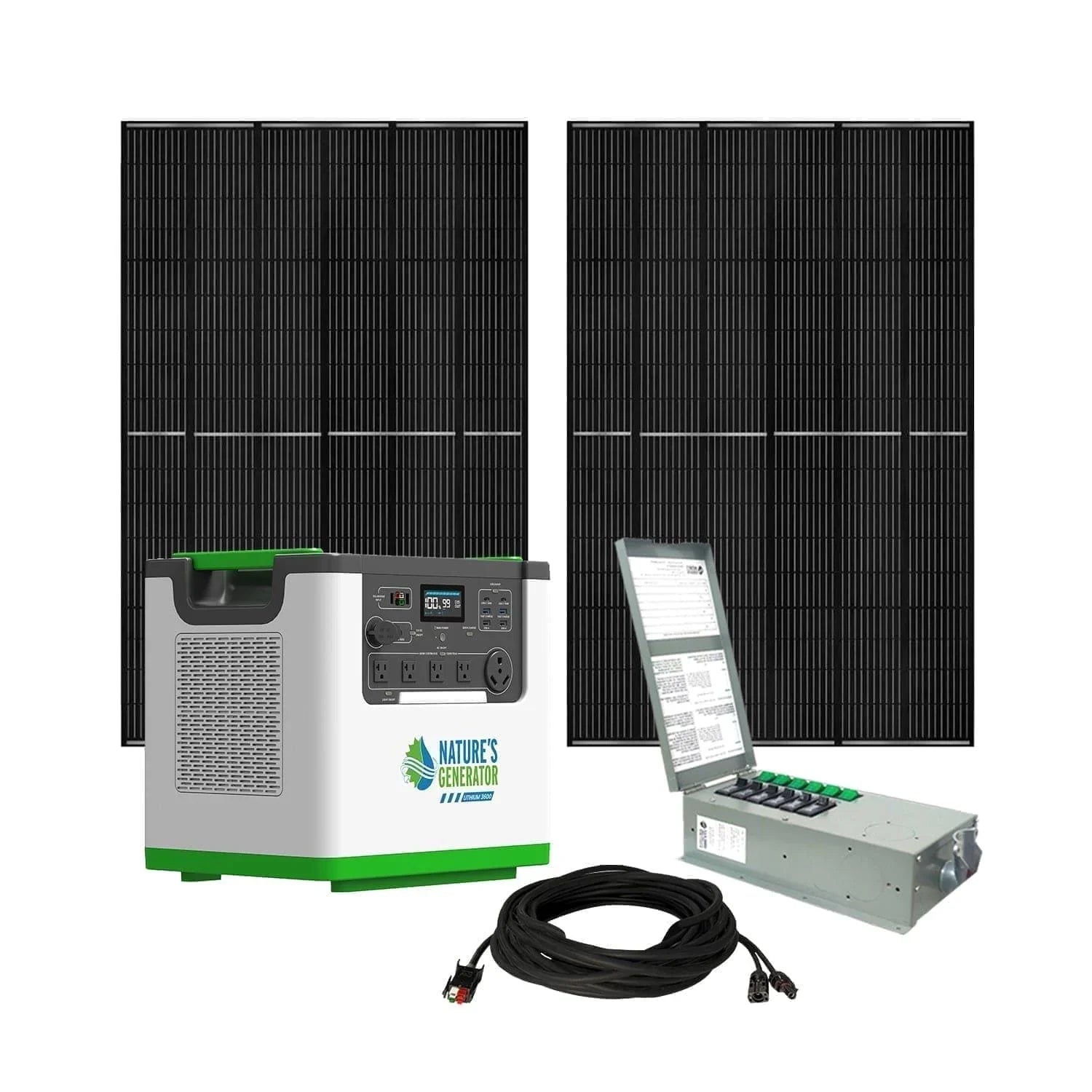 Nature's Generator Lithium 3600 Solar Generator and Transfer Switch - Green Vista Living