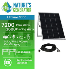 Nature's Generator Lithium 3600 Solar Generator and Transfer Switch - Green Vista Living
