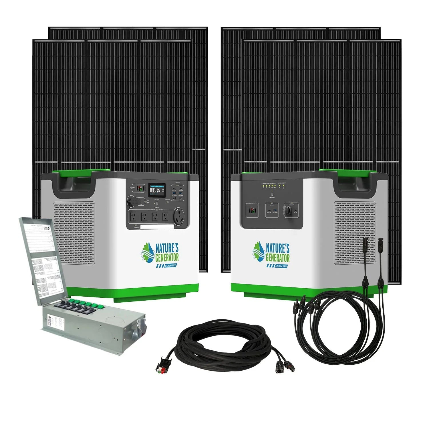 Nature's Generator Lithium 3600 Solar Generator and Transfer Switch - Green Vista Living