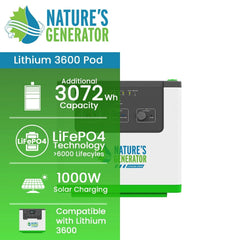 Nature's Generator Lithium 3600 Power Pod - Green Vista Living